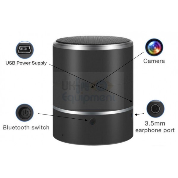 Bluetooth wireless speaker with built in hidden WiFi Camera